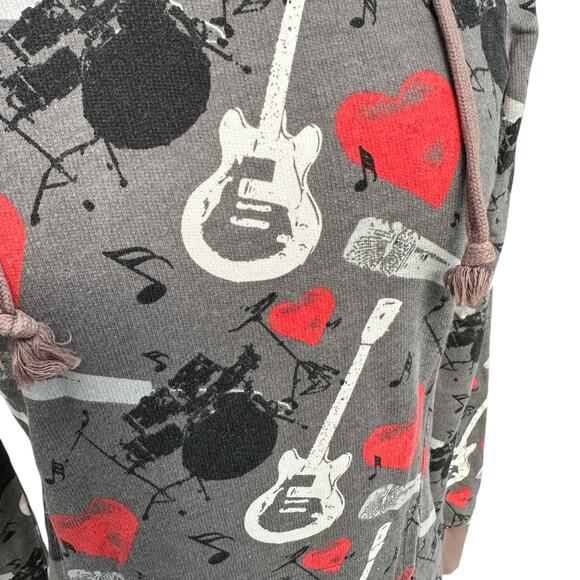 Vintage Y2K Charlotte Russe faded band music hearts sweatshirt hoodie Small - Picture 6 of 11